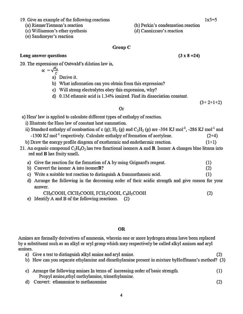 NEB Class 12 Chemistry Model Question Paper 2080 4