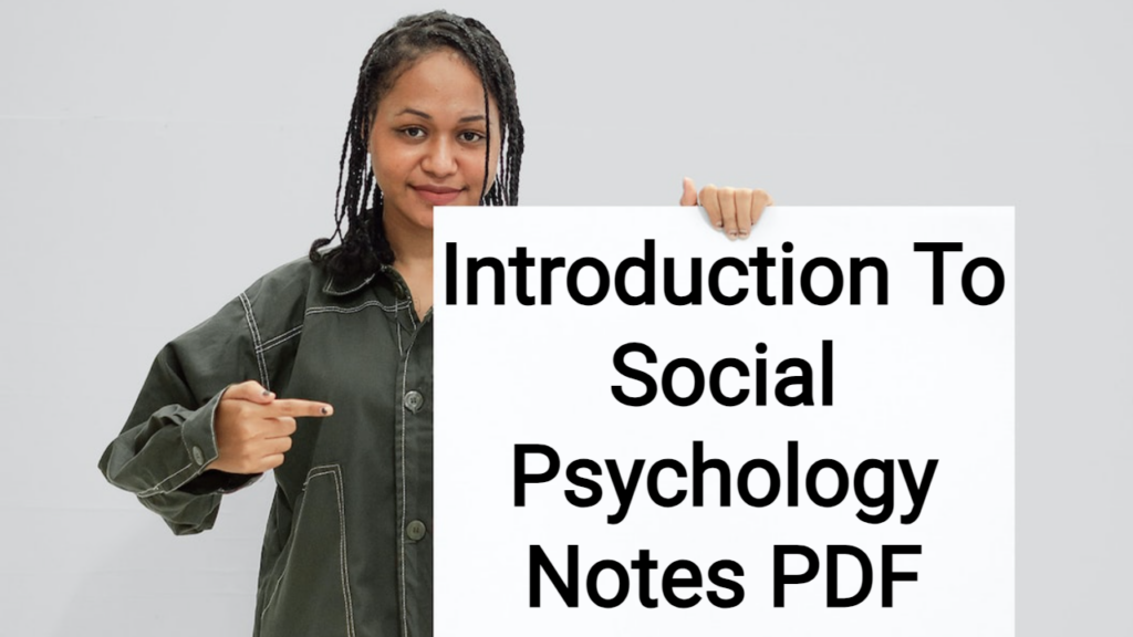 Social Psychology Notes PDF