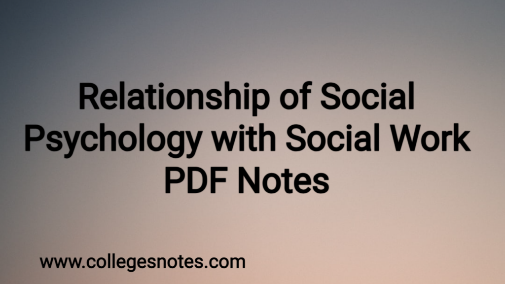 Relationship of Social Psychology PDF