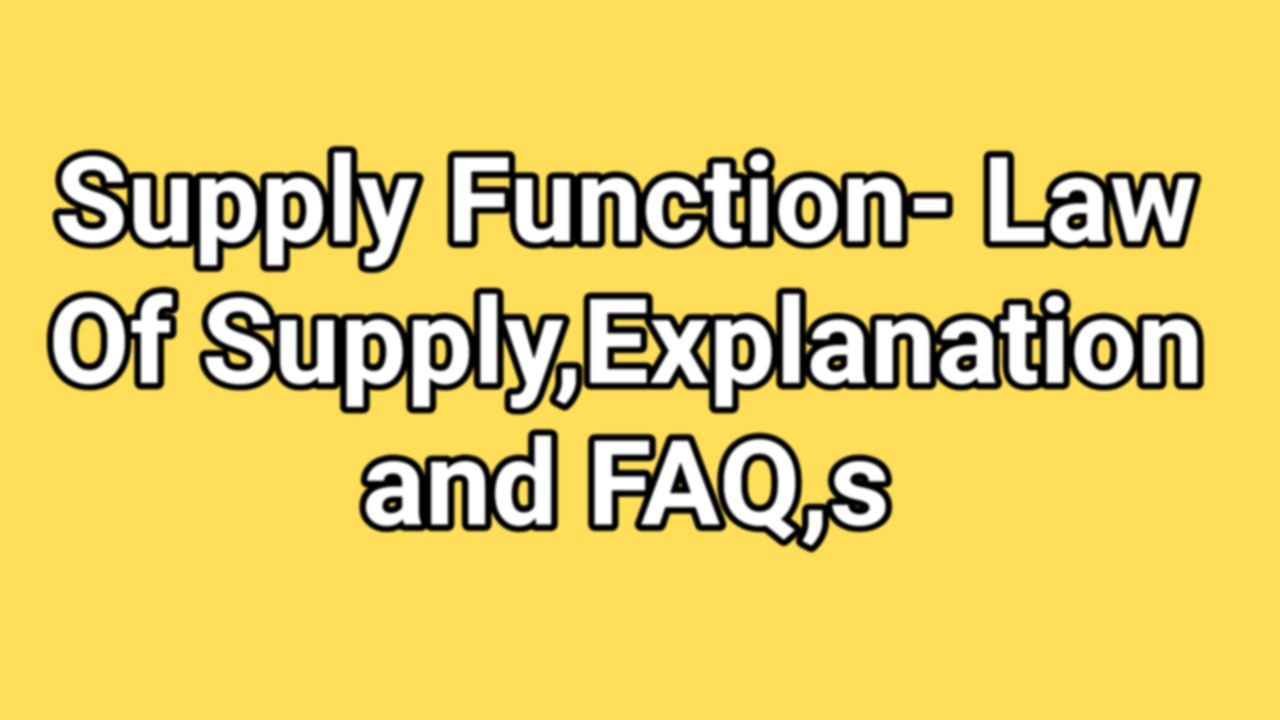 Supply Function